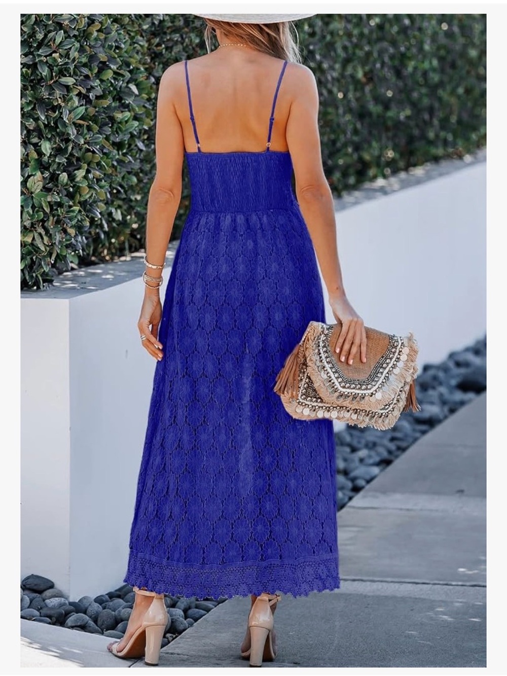 Cupshe Royal Blue Lace High-Low Jumpsuit Romper - Picture 3 of 10